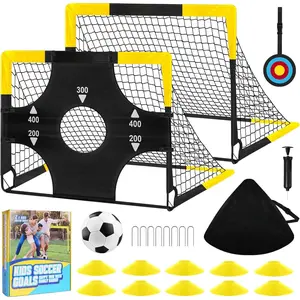 Soccer Goal and Soccer Ball Targets Set - 6x4 / 4X3 ft Backyard & Indoor Soccer Goal, Portable Pop Up Soccer Net with Soccer Targets, Cones, Soccer  Equipment for Ages 3-16 Year
