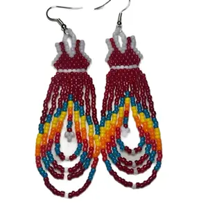 Native American Beaded Red Dress earrings