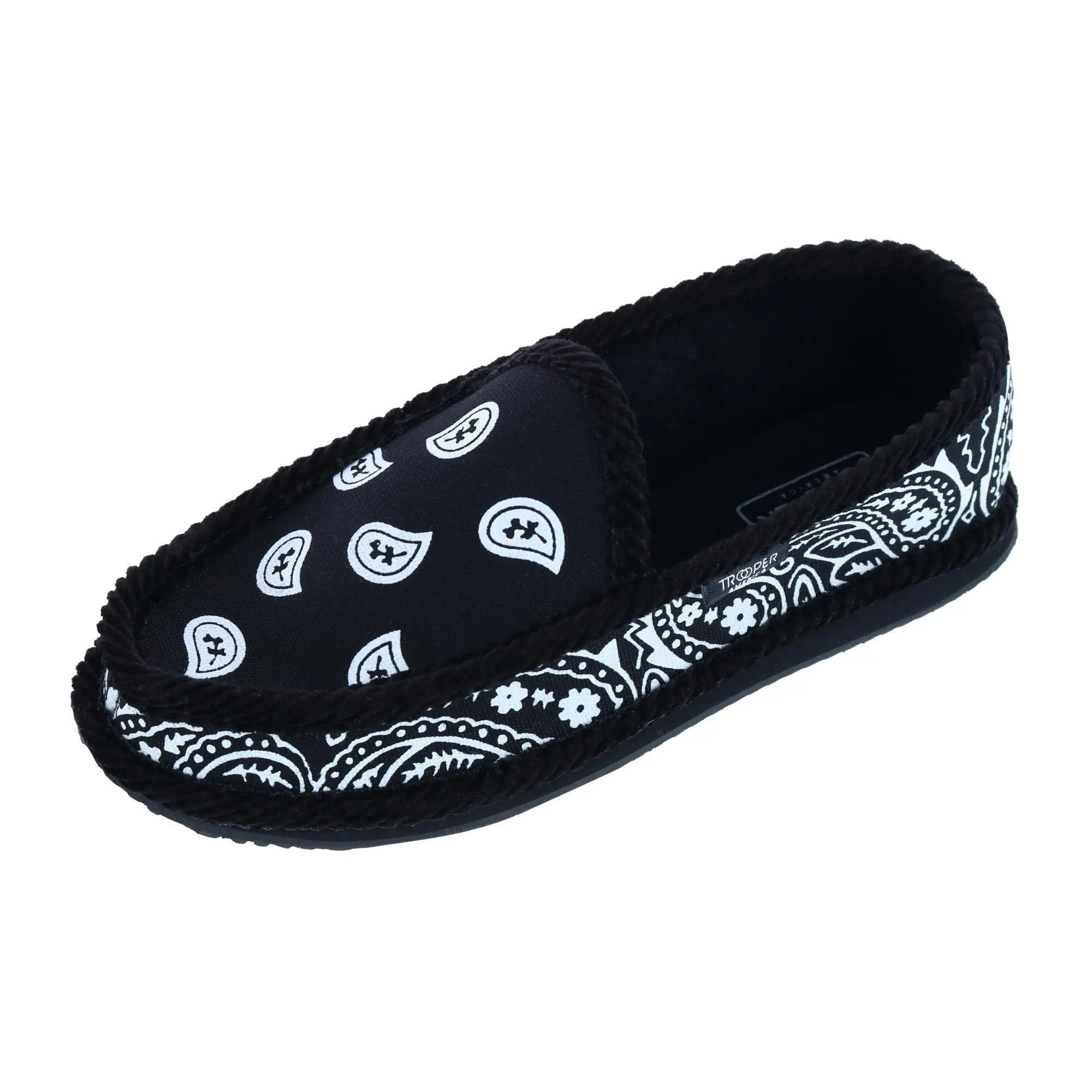 Trooper America Men's Bandana Print Slip On House Shoe Slipper, Slippers