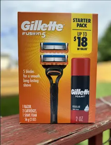 Gillette Fusion 5 Razor, 1 Razor Handle, 2 Cartridges & 1 Can of Shaving Foam