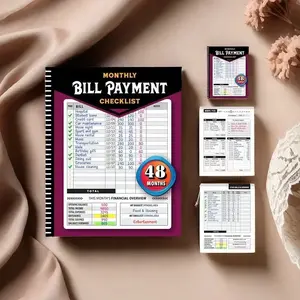 48-Month Budget Tracking Notebook, Monthly Bill Payment Tracker & Financial Organizer, 8x10 Premium Paper Money Management Planner, Finance Checklist Journal for Adults, Practical Finance Gift & Useful Adult Gift