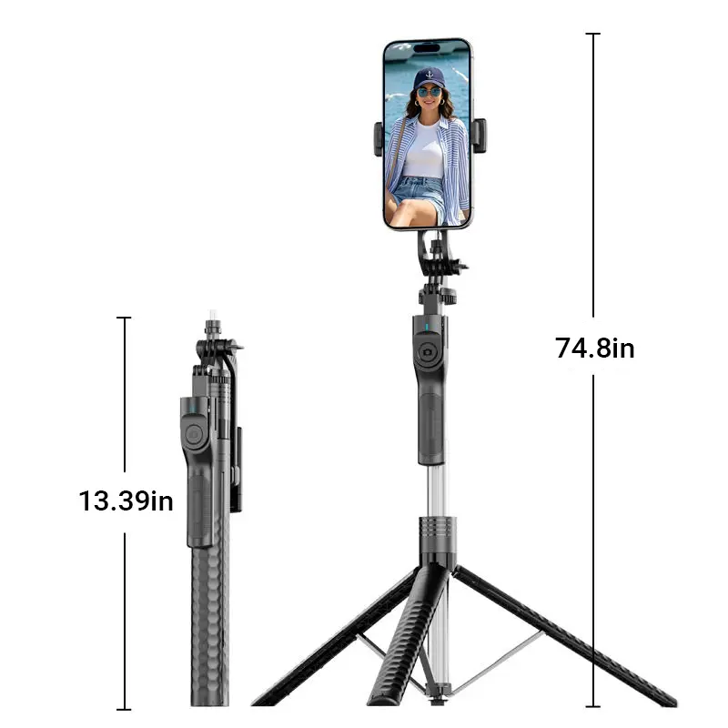 K50 Handheld Selfie Stick Tripod, 6.2ft Extendable Phone Stand with Wireless Remote, 360° Rotating Phone Holder for Photography & Vlogging #TikTokMadeMeBuyIt  #DealsForYouDays,back to school