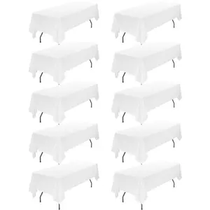 10 Pack Rustic Boho Rectangle Tablecloths for Wedding Reception, Baby Shower & Party Table Decor, Easter Decor 2026 Spring Event, Kitchen & Dining, Washable, Iron Free