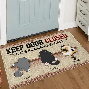 Cute Cat Pattern Door Mat, 1 Count Non-slip Floor Mat, Decorative Carpet for Home Kitchen Living Room Bedroom, Home Decor, Animal Print Rug