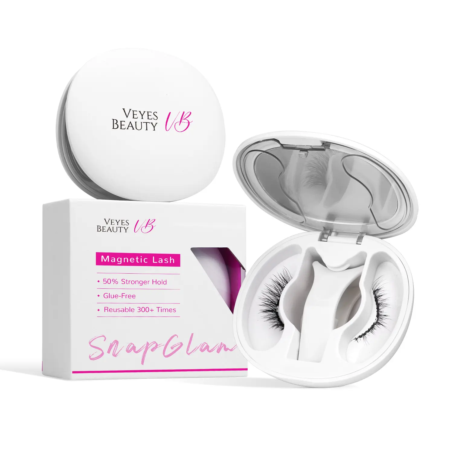 VEYESBEAUTY Angel Magnetic Lashes-SnapGlam Series Natural Reusable 3rd Gen Soft Magnet Technology No Glue with Applicator Elegant Makeup Cosmetic Eyelashes Extensions