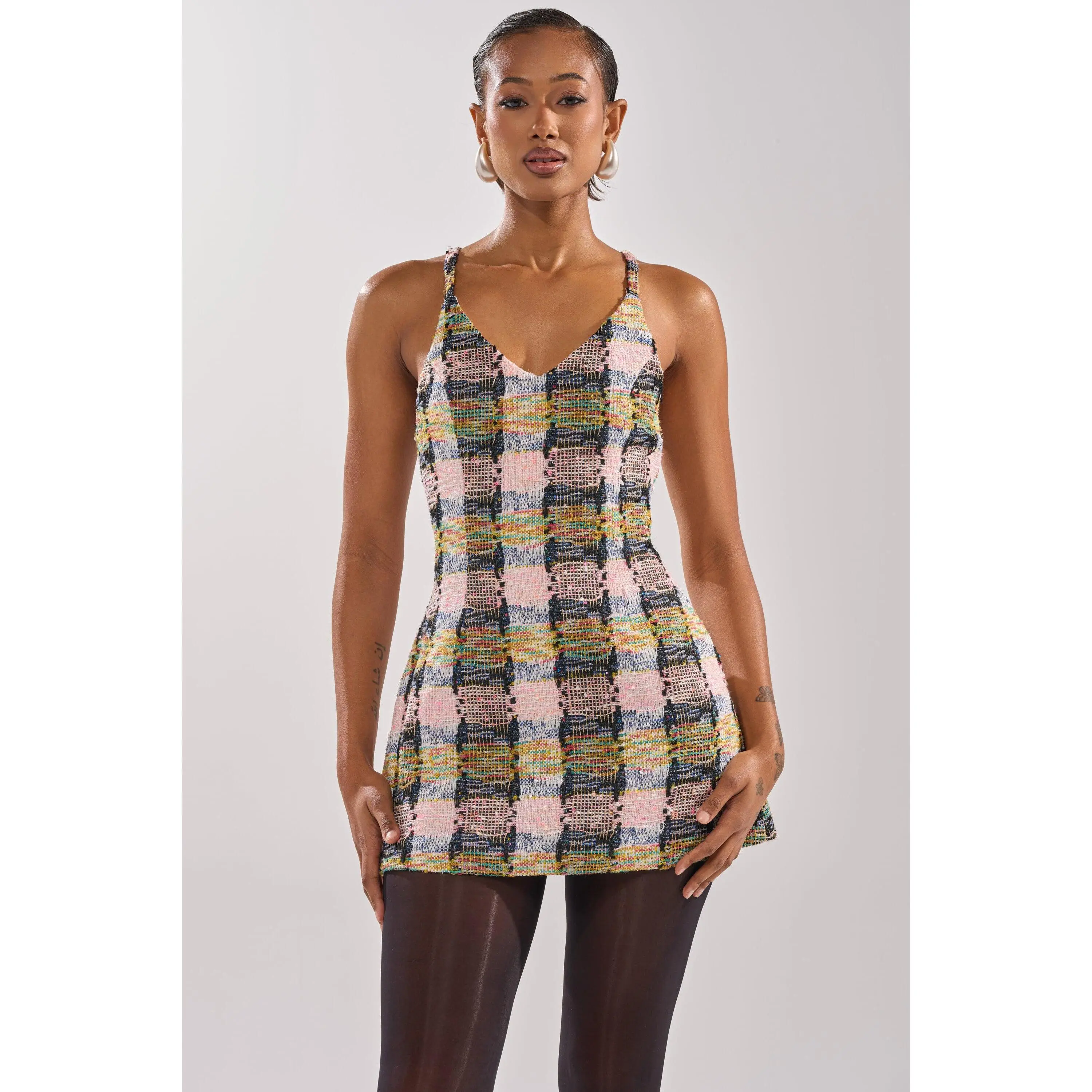 MAIN SQUEEZE TWEED MINI DRESS