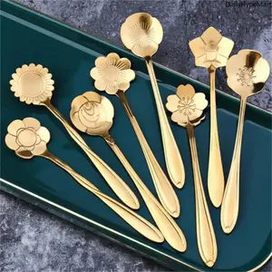 8-Pack Flower-Shaped Stainless Steel Cutlery Set, Multi-Use Coffee, Dessert, Tea Tableware Spoons