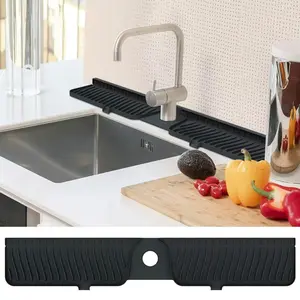 Kitchen Sink Water Splash Guard, 1 Count Sink Faucet Drain Mat, Multi-purpose Kitchen Sink Protector Drying Mat, Kitchen Sink Accessories