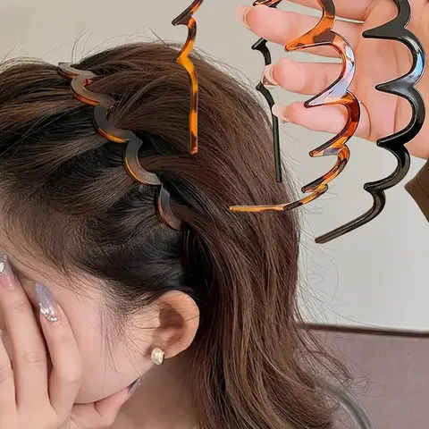 Women's Elegant Headbands, Fashionable Wave‑Teeth Headbands, Face Wash Headbands, Chic Tortoise Shell Headbands, Daily Outfit‑Matching Fashion Hair Accessories, Hair Accessory Headband