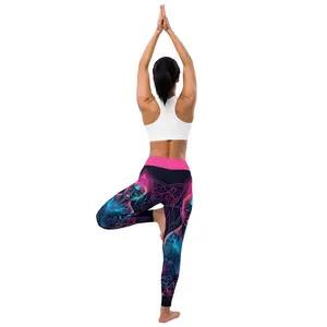 Neon Lines Dark Yoga Leggings