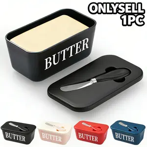 Butter Dish Set with Lid, Leak-Proof Seal, Freezer-Safe, Easy-Clean Surface, Storage, Ideal for Kitchen Baking or Gifting, Perfect for Home, Outdoor Activities, Great Gift for Halloween, Thanksgiving, and Christmas