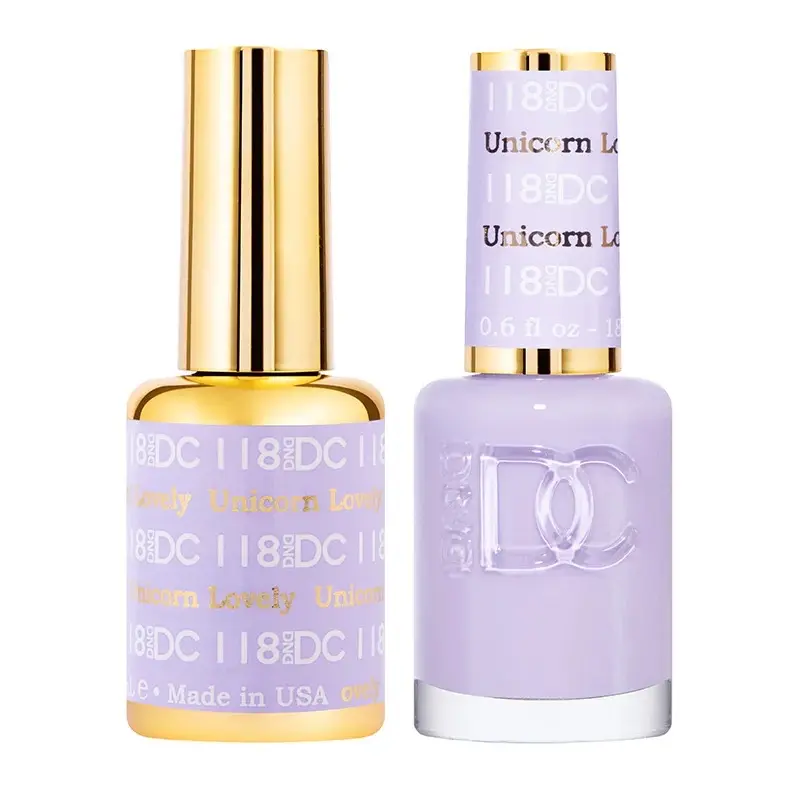 DND DC 118 UNICORN LOVELY Gel and Lacquer Duo nail care nail art lilac spring gel color
