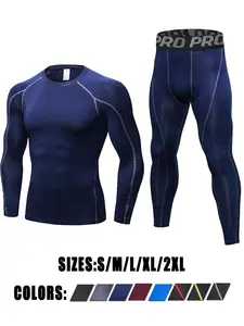Thermal Underwear Mens Long Johns for Men Thermal Underwear Set Long Sleeve Base Layer Compression Suit Thermals Top & Bottom for Workout Skiing Running Compression Garment
