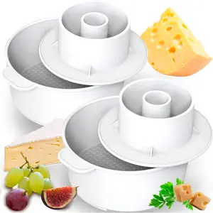 2 Pcs Cheese Mold Cheese Making Kit - Cheesemaking Supplies Cheese Press Set Paneer Maker Great for Semi-Soft and Semi-Hard Cheeses