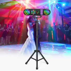 LED Party Stage Light with Magic Ball, RGB Color Wash, Red &Green Laser Patterns, White Strobe & UV Effects - AdjustableTripod Stand for Home, DJ, Club, KTV, Birthday Parties,Weddings, Live Events, Small Concerts, and HolidayCelebrations - Compact,