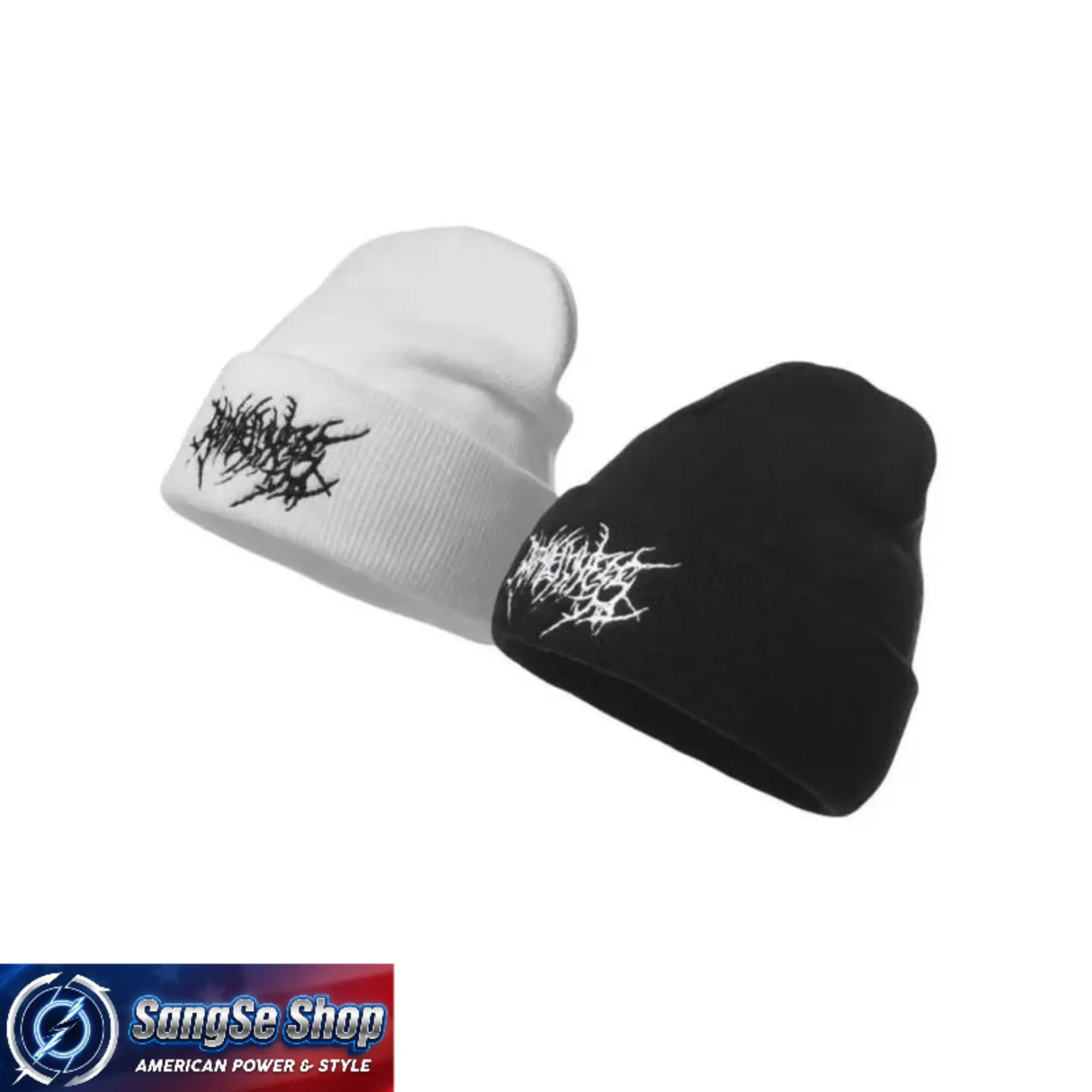 Unisex Gothic Punk Knit Skull Cap Beanie - Solid Color Embroidered Soft Acrylic DIY Bag Accessory for Autumn Winter Streetwear (Luggage & Bags Category), Beanies, Hat, Polyester, Knit Beanie, Skiing