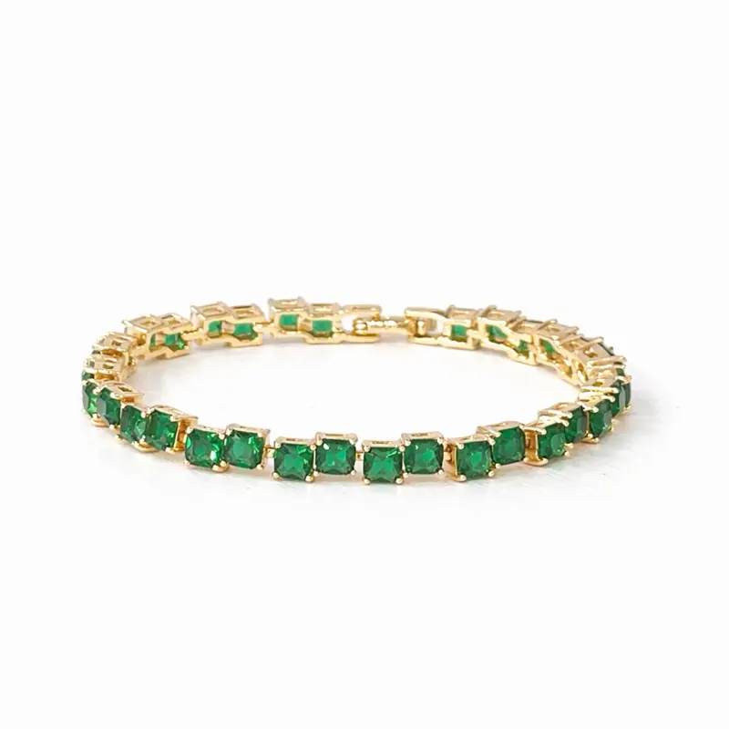 Green tennis brazalete 6 1/2 inches plus extension