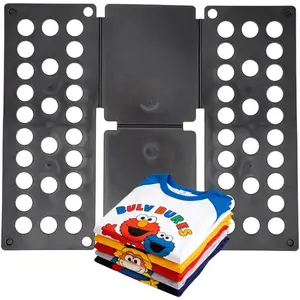 For Kids Ages 1–7 (Up to 48"/120cm) Mini Kids Clothes Folding Board Shirt Folder Compact Laundry Organizer for Small Sizes Portable Clothes Folder (Black)