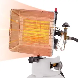 VEVOR Propane Tank Top Heater, for 1lb Small Tanks and 5 - 40lb Large Tanks, 18000 BTU Rapid Heating 180 - Degree Infrared Radiant Tank Top Gas Heater, 3 Heat Settings for Ice Fishing, Single Burner