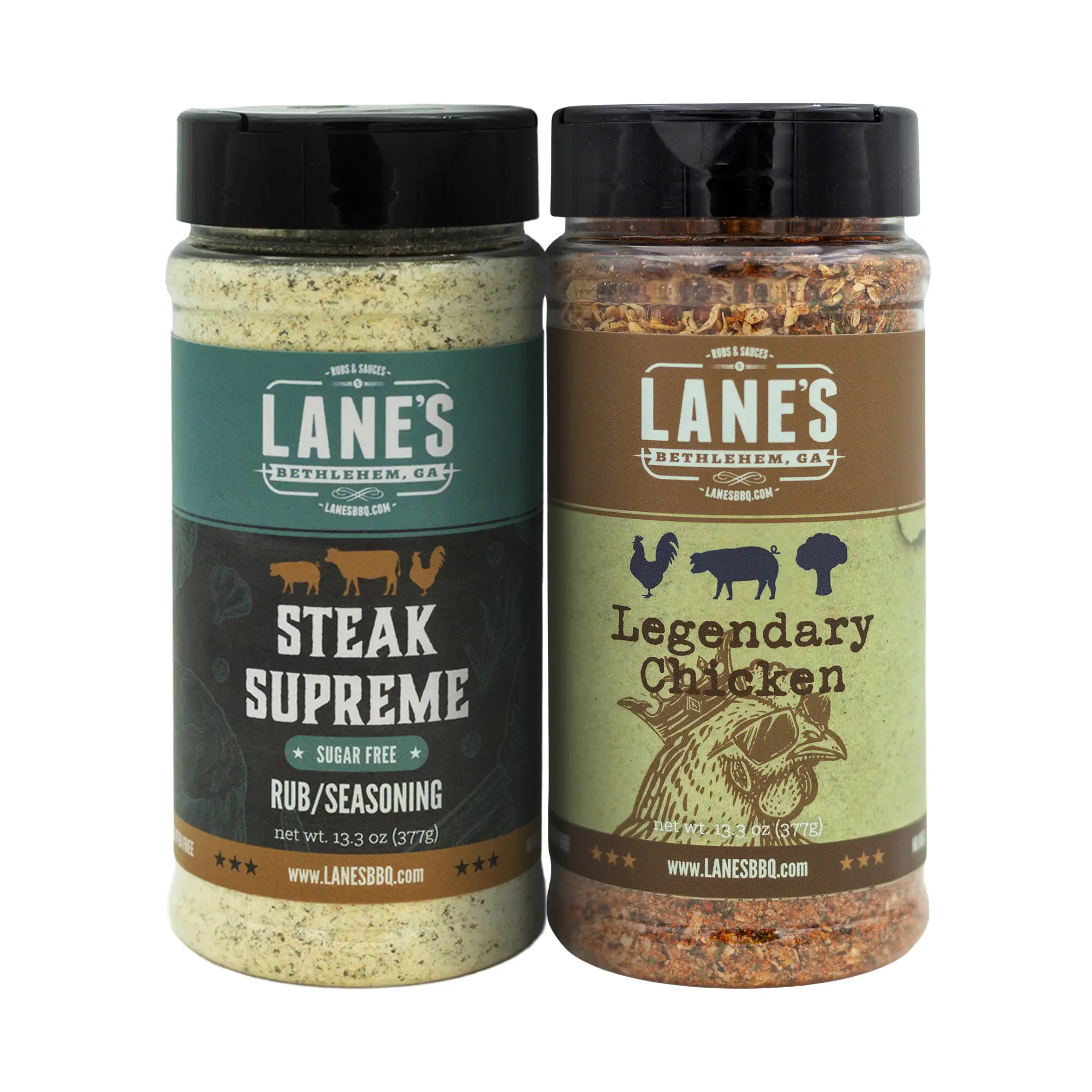 Lane's Legendary Chicken + Steak Supreme Seasoning Bundle for Bold Chicken and Steak Flavor