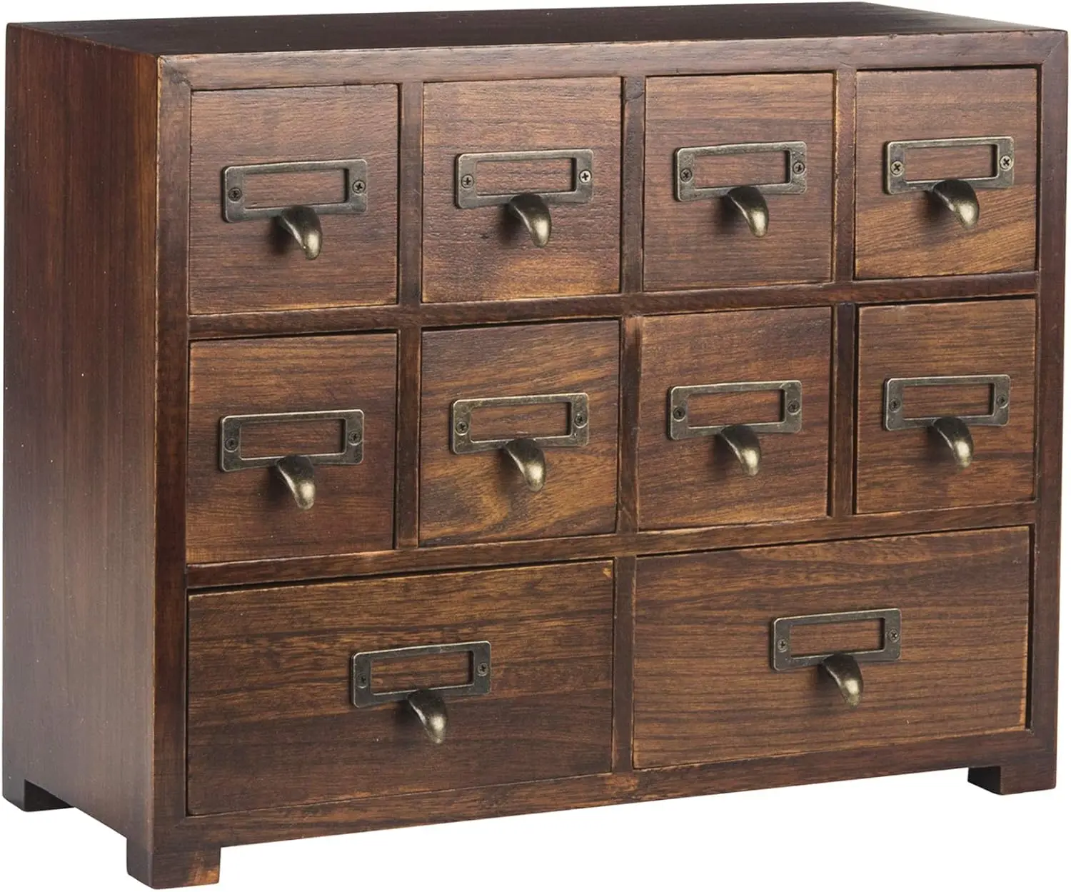 Traditional Apothecary Cabinet: Solid Wood, Multi-Use Curio & Tea Organizer with Retro Card Catalog Design - Perfect for Modern Homes | Pre-Assembled