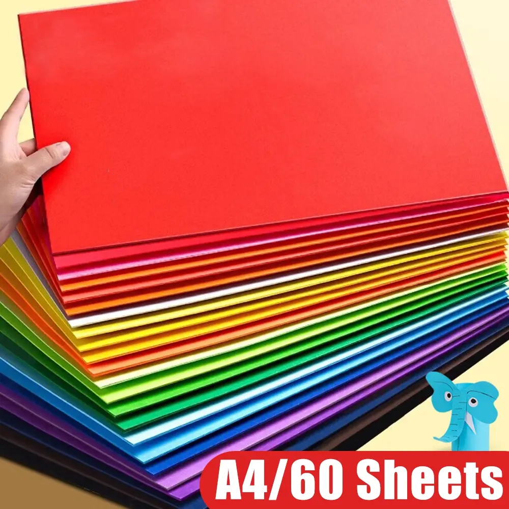 60 Sheets Of 30 Color A4 (8.26 * 11.69in) 200gsm Colored Cardstock Paper, Scrapbooking Paper, Handmade Creative Production, Cultivating Hands-On Ability, Mixed Color And Multi-Color, Handmade Crafts