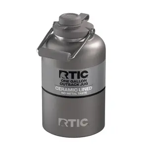 RTIC One Gallon Ceramic Lined Insulated Outback Water Bottle Jug, Leak Proof