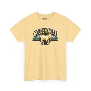 Golden Goat - Unique Cannabis Strain Graphic T-Shirt - 100% US Cotton, Unisex, Multiple Colors & Sizes
