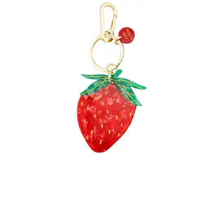 Solar Eclipse Hand-painted Strawberry Bag Charm + Keychain