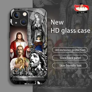 Suitable for [iPhone 15] Jesus New stylish high quality glass protective case affordable anti-drop anti-fingerprint 995