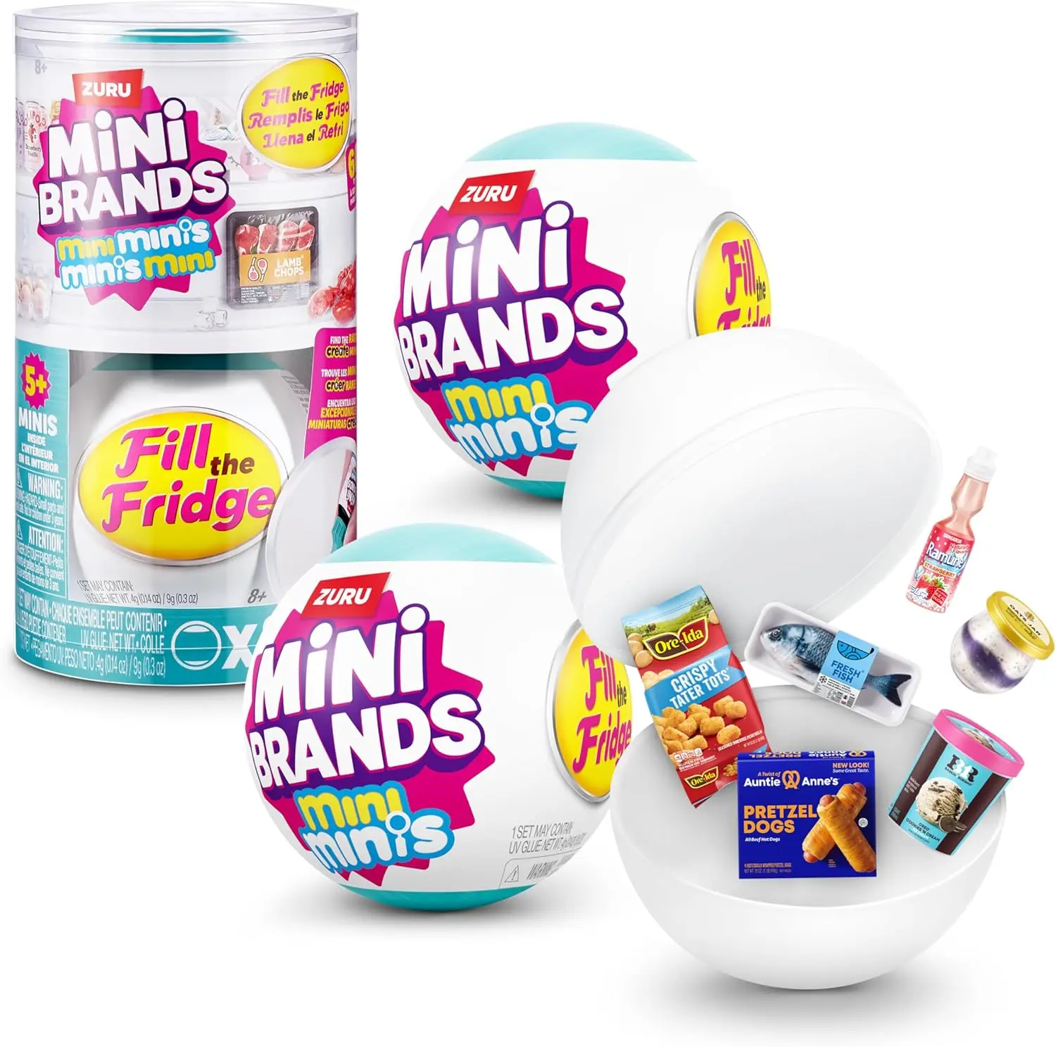 Fill The Fridge Mini Minis Series 1 by ZURU, Collectible Miniature Toy, (2 Capsules)