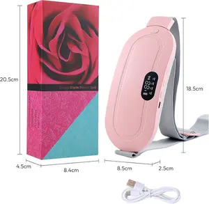 Portable Cordless Heating Pad, USB Battery Operated Heat Pad with 3 Heat Levels & 4 Massage Modes, Electric Heating Belt for Menstrual, Period, Back Pain Relief