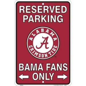 Alabama Fans Reserved Parking Metal 8 x 12 Signage Alabama Fans Reserved Parking Metal 8 x 12 Signage