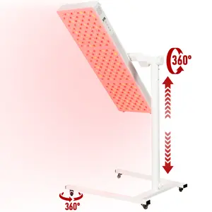Red Light Therapy for Body and Face,300 LEDs for Home Use, Near Infrared Light Panel with Adjusteble Stand and Timer(WHITE)