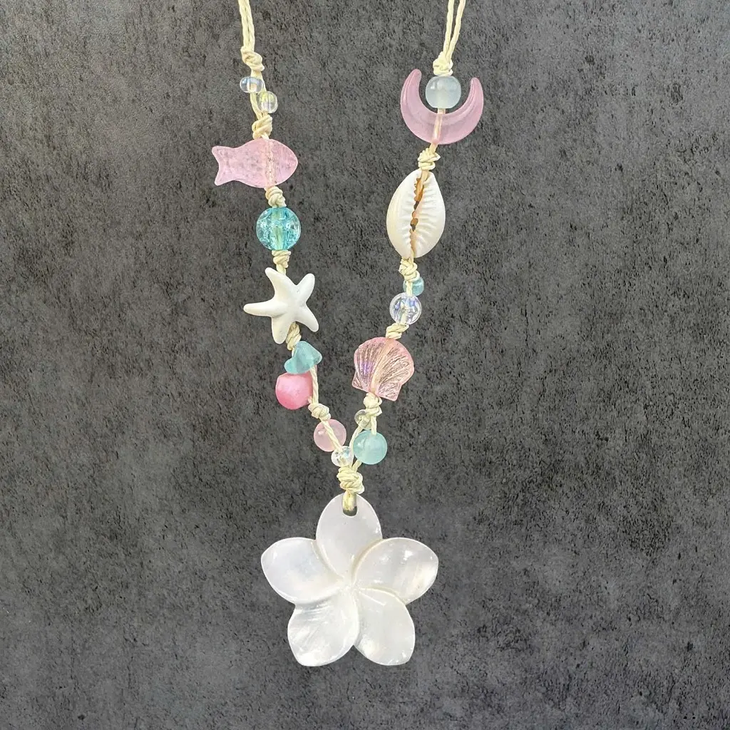 [NEW] Handmade Ocean Flower Necklace – Plumeria Beach Vibe