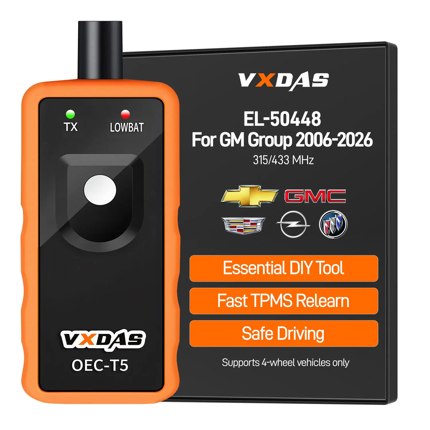 [For  GM]VXDAS EL-50448 TPMS Reset Tool Professional Tire Sensor Relearn & Activation Tool for Chevy, Buick, GMC & Cadillac Series 2006-2026 Automotive Car Parts