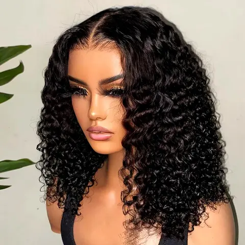 CORIIANA Curly Short Bob Glueless Wigs Human Hair Ready To Wear Deep Wave 13x6 Lace Front Wig Human Hair Wet And Wavy 7x5 HD Lace Closure Wigs For Black Women Pre Plucked Beginner Friendly 180%