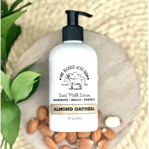 Gentle Almond Oatmeal Goat Milk Lotion for Hands and Body - 8 Ounce - Body Care Moisturizing Body Care Moisturizing Moisturizer Comfort