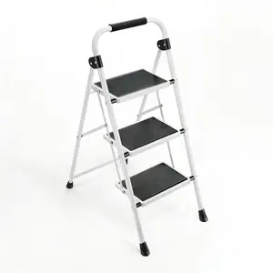 Foldable Step Ladder for Home - 2/3 Step Portable Ladder with Wide Anti-Slip Pedal, Tall Sturdy Folding Ladder with Handgrip for Household & Kitchen Use