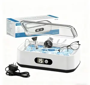 Ultrasonic Cleaner for Jewelry Eyeglasses Dentures Watches 50KHz 5 Modes Digital Timer 304 Stainless Steel Tank 3pcs Sterilization Deep Clean