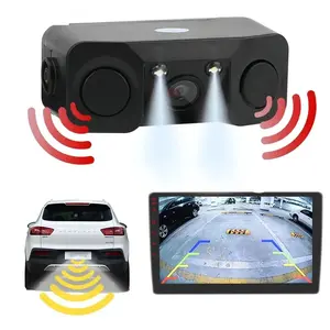 Bileeko 3-in-1 Car Reverse Backup Kit - Rear View Camera & 2pcs Parking Radar Sensors with Alarm Automotive