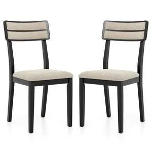 COSTWAY - Modern Dining Chairs Set of 2 with Tilt Backrest for Dining Room-Black