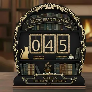 Vintage Book Read Tracker, Personalized Book Lover Gift, Reading Tracker, Books Read This Year Counter, Reading Lover Gift, Library Decor