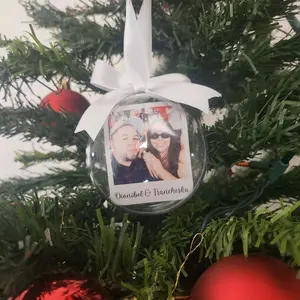 Personalized Photo Ornaments - Customizable Christmas Tree Decorations with Custom Text and Photo