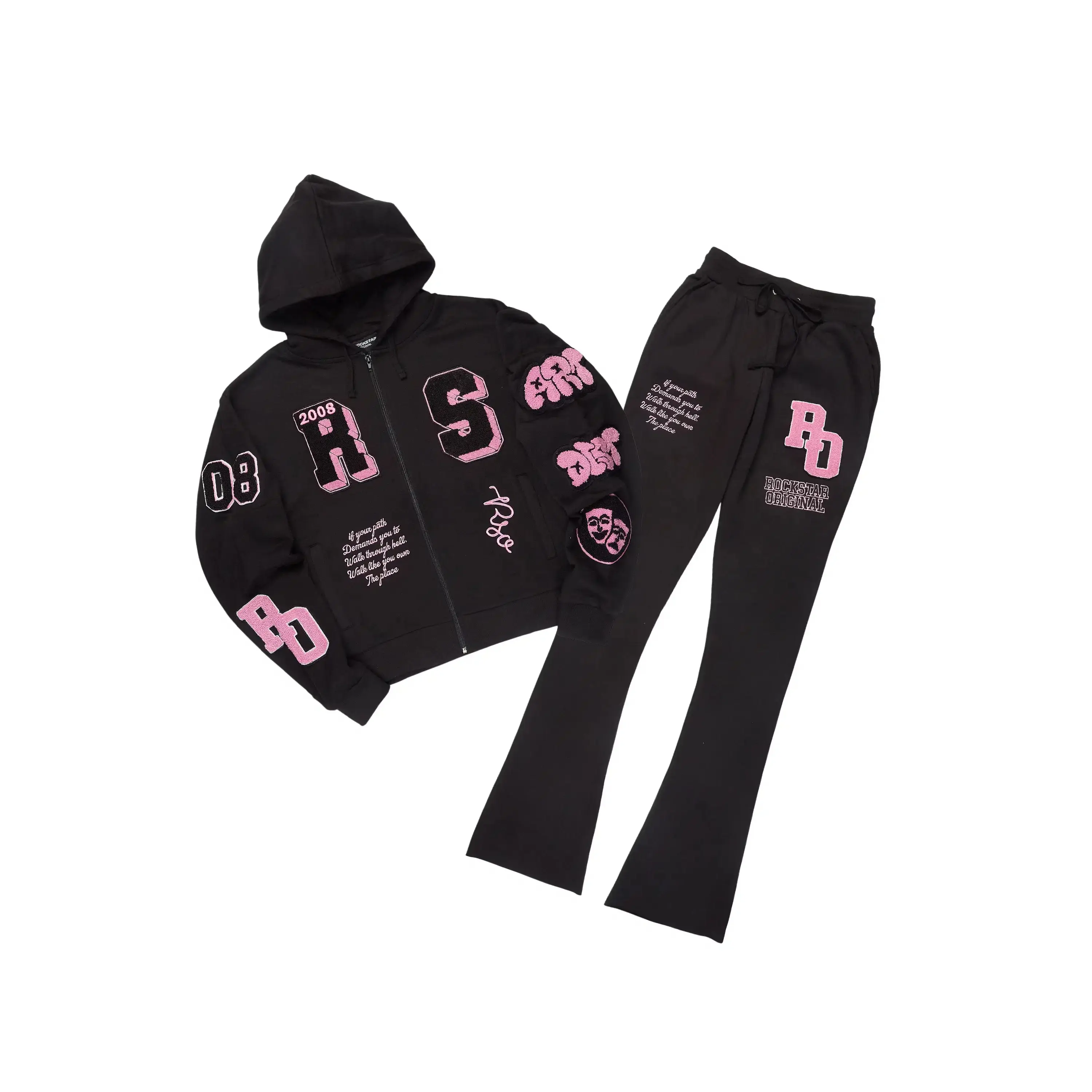 Leslee Black/Pink Super Stacked Trackset