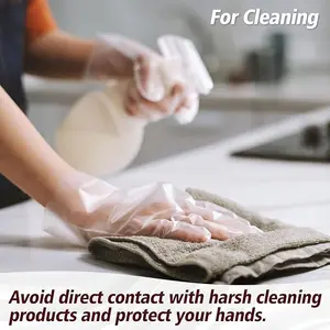 100 Disposable Plastic Gloves (50 Pairs) – Food Safe Plastic, Food Handling, Food Prep Service Gloves, Food Handler