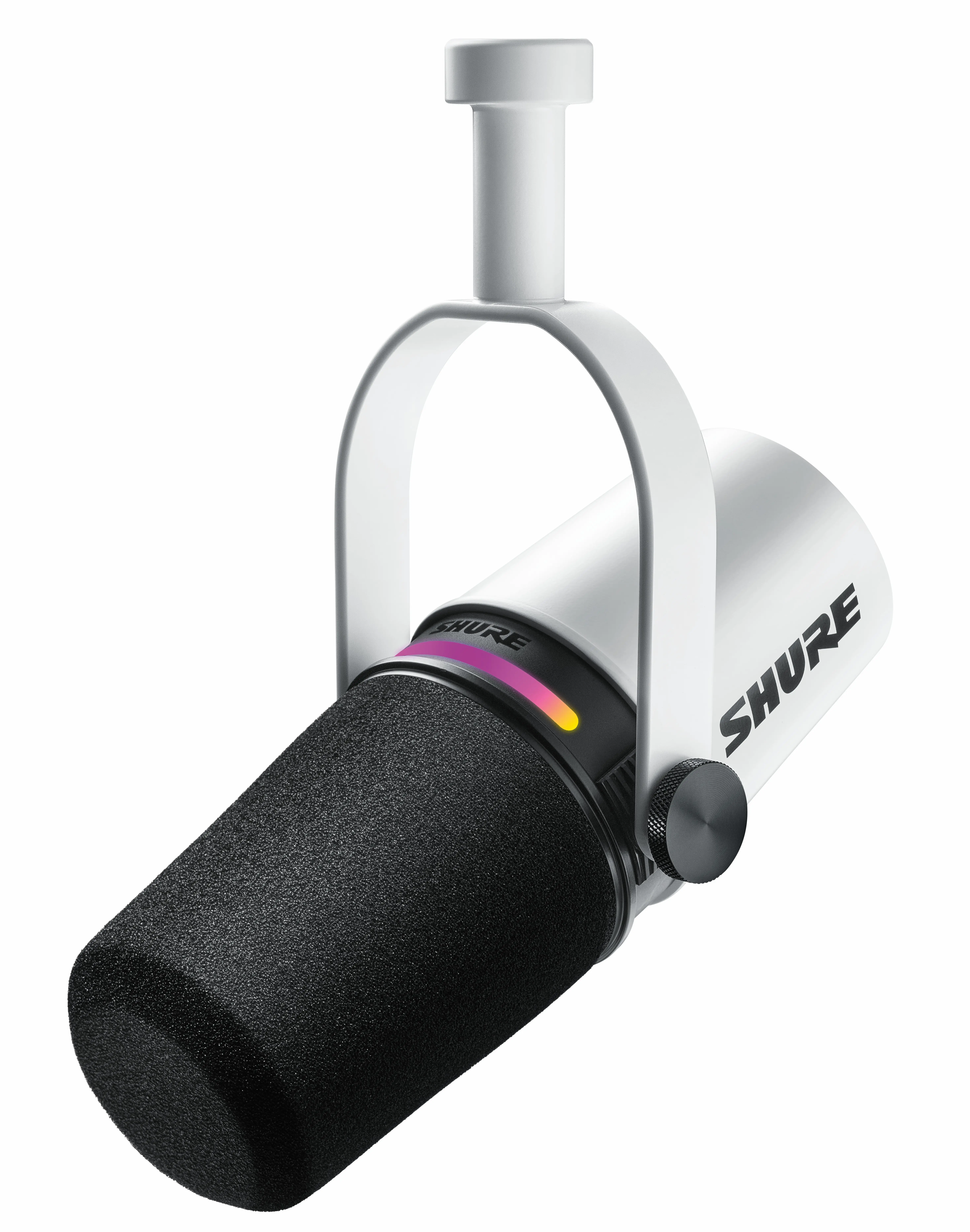 Shure MV7+ Digital USB-C & XLR Metal Podcast Microphone (White) - OBS Certified, Recording Podcasting Desktop Mic with LED Panel for Streaming