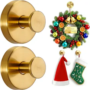 Suction Cup Hooks for Office, Reusable Hanger for Desk & Glass Door, Stainless Steel, Heavy Duty, Removable Hooks for Office, Cable Lanyard Bag Key Metal Holder, Knobs