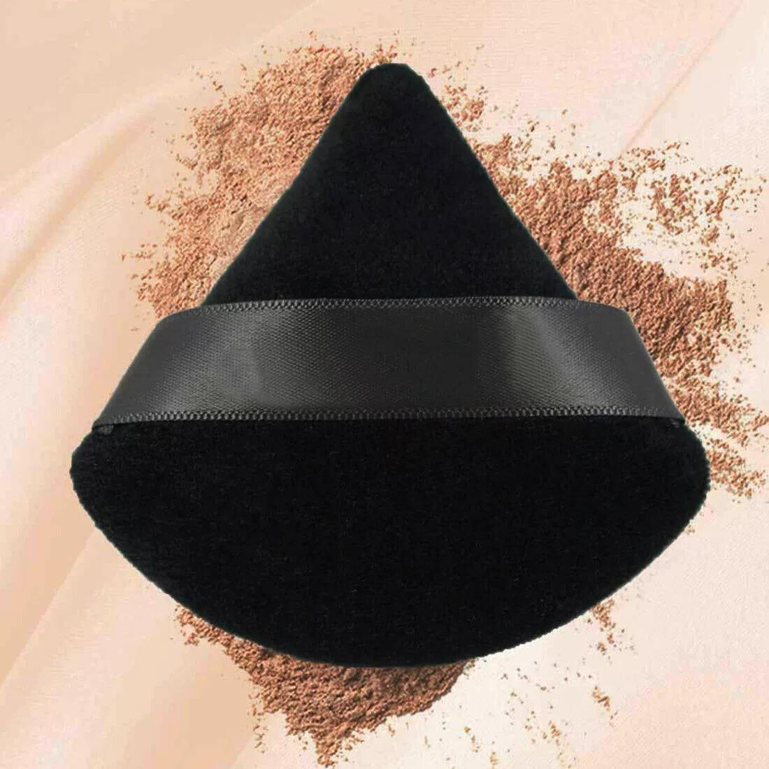 Viral Triangle Powder Puff Set (10PCS) – Soft Velour Makeup Puffs for Loose & Pressed Powder, Foundation & Setting – Finger Strap Beauty Blender Alternative for Flawless Baking, Under Eye Setting & Full Face Makeup