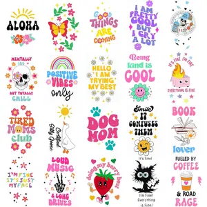 80 Sheets Funny UV DTF Stickers for Motel Keychains, Girl Power Waterproof UV DTF Decals, Positive Cold Transfer Stickers Rub on Transfers
